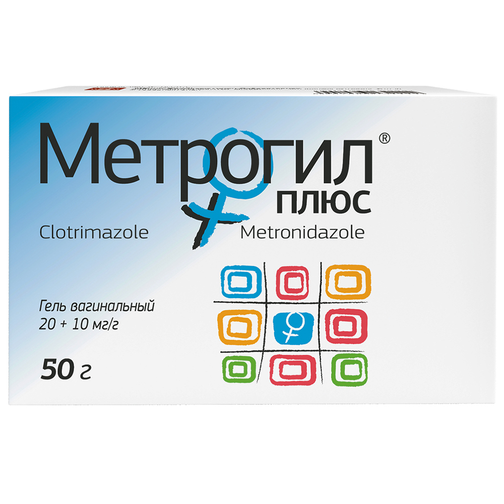 Метрогил плюс 20 мг+10 мг/г 10 шт. гель вагинальный 50 гр