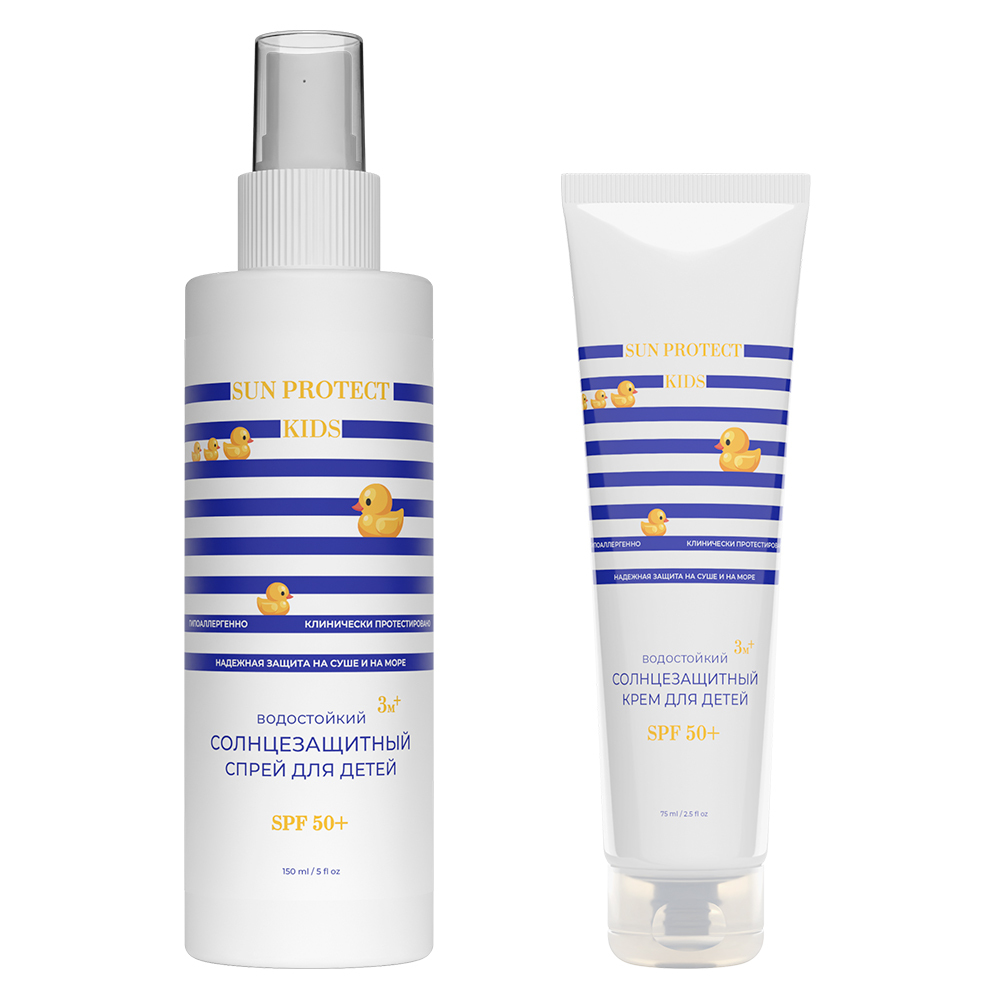 Изображение товара НАБОР ФИТОКОСМЕТИК Sun Protect СПРЕЙ ДЛЯ ДЕТЕЙ СОЛНЦЕЗАЩИТНЫЙ SPF50+ 150МЛ + КРЕМ ДЛЯ ДЕТЕЙ СОЛНЦЕЗАЩИТНЫЙ SPF50+ 75МЛ