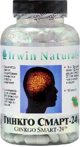 Изображение товара Гинкго смарт-24 Биодобавка капсулы 180 шт для укрепления сосудов и памяти