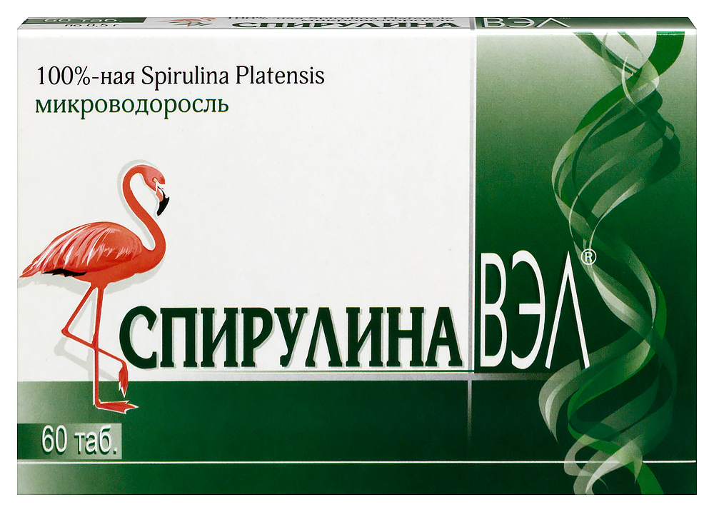 Изображение товара Спирулина ВЭЛ 60 таблеток - натуральная добавка для иммунитета и здоровья