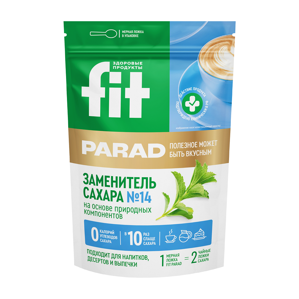Изображение товара ФитПарад № 14 столовый подсластитель 150 гр порошок дойпак