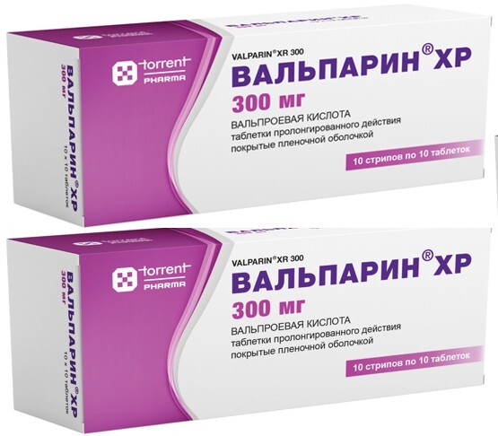 Изображение товара Набор Вальпарин ХР 0,3 №100 табл из 2 уп  со скидкой