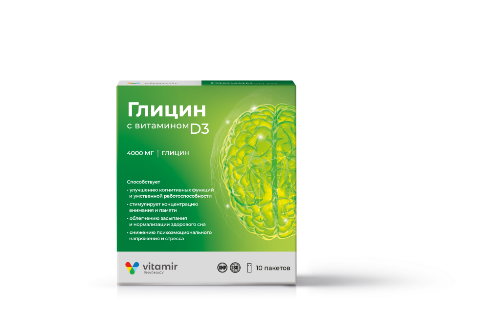 Изображение товара Витамир глицин с витамином д 3 10 шт. порошок стик-пакет массой 5 гр