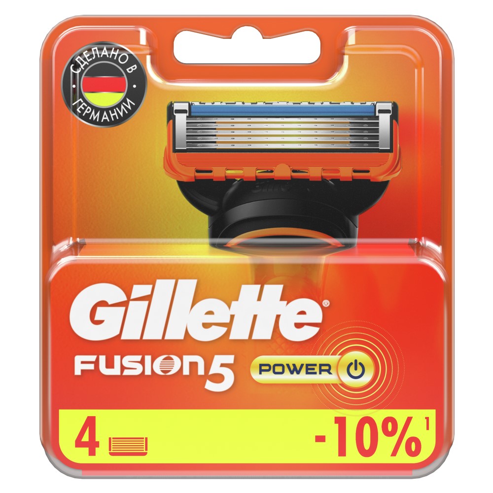 Изображение товара Gillette fusion power кассеты сменные для безопасных бритв 4 шт.