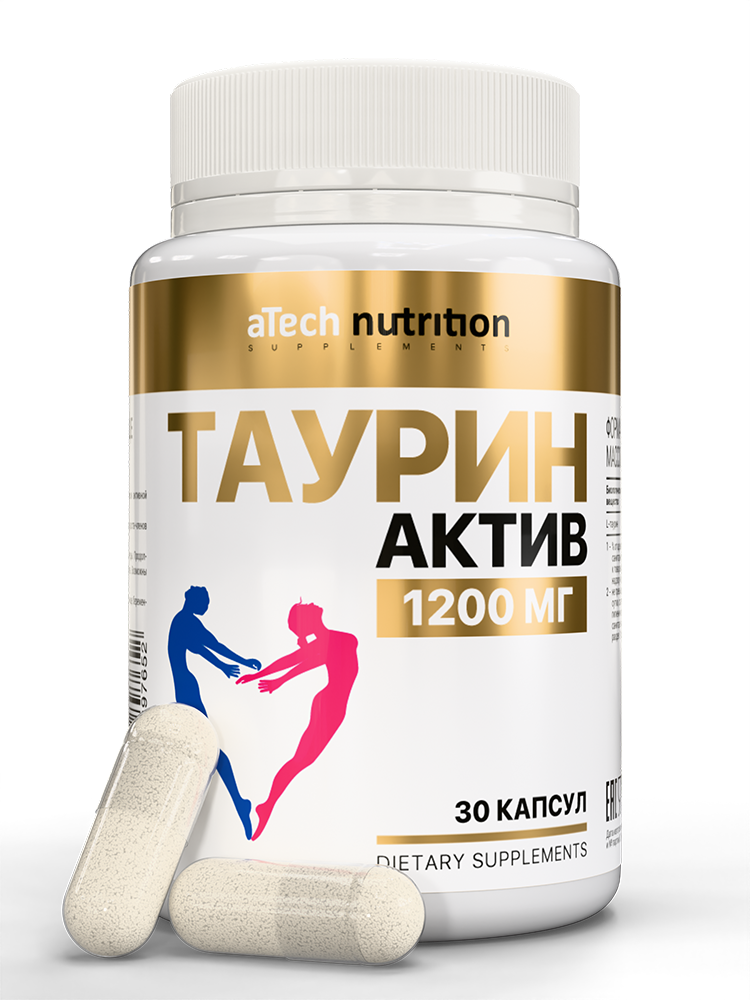 Изображение товара Atech nutrition таурин-актив 30 шт. капсулы массой 720 мг