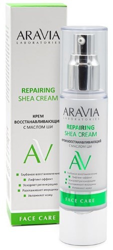 Изображение товара Aravia laboratories крем восстанавливающий с маслом ши repairing shea cream 50 мл