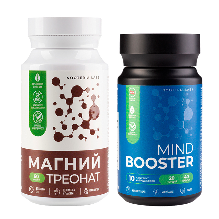 Изображение товара Набор из 1 уп. NOOTERIA LABS МАГНИЯ ТРЕОНАТ N60 КАПС ПО 826МГ +1 уп.NOOTERIA LABS МАИНД БУСТЕР N40 КАПС ПО 520МГ  по специальной