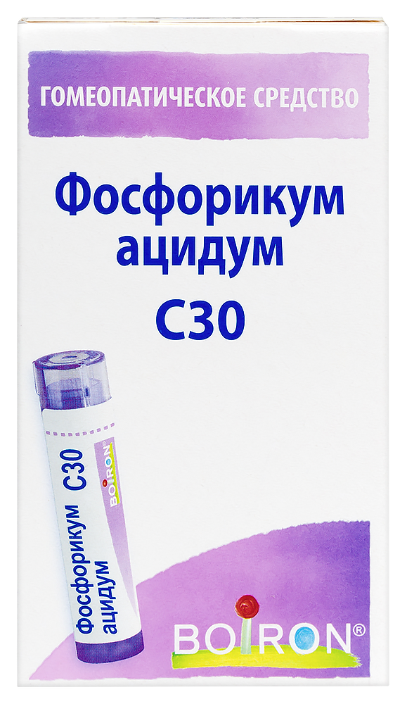 Изображение товара Фосфорикум ацидум c30 гомеопатический монокомпонентный препарат минерально-химического происхождения 4 гр гранулы гомеопатические