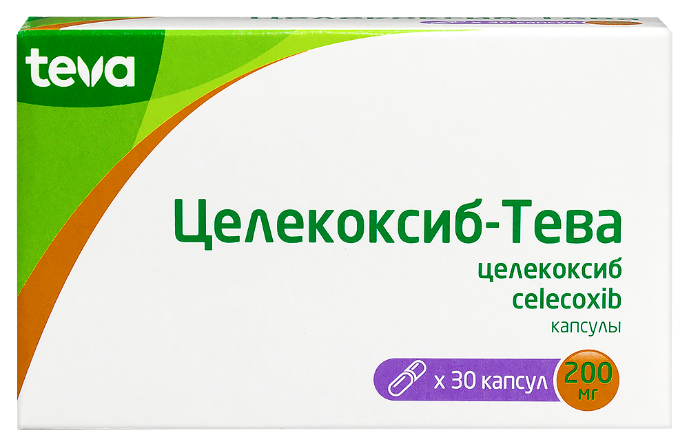 Изображение товара Целекоксиб-Тева 200 мг капсулы 30 шт лечение воспаления и боли