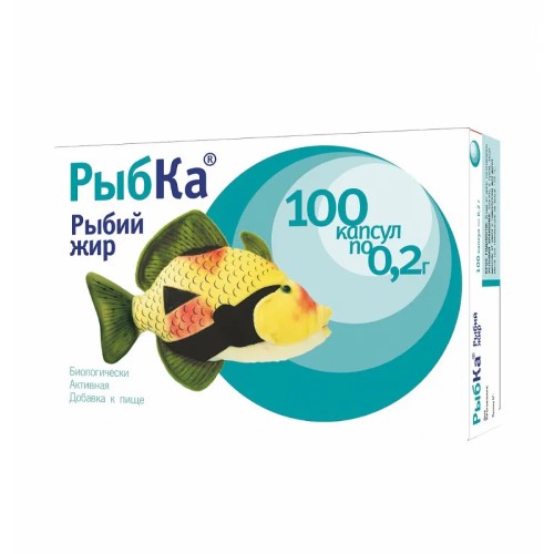 Изображение товара Рыбий жир рыбка 100 шт. капсулы - источник омега-3