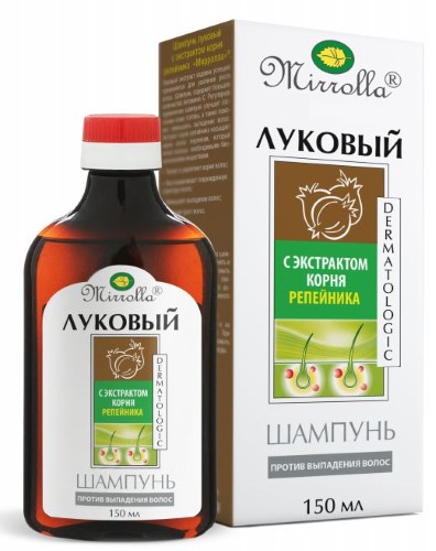 Изображение товара Mirrolla шампунь луковый с экстрактом корня репейника 150 мл