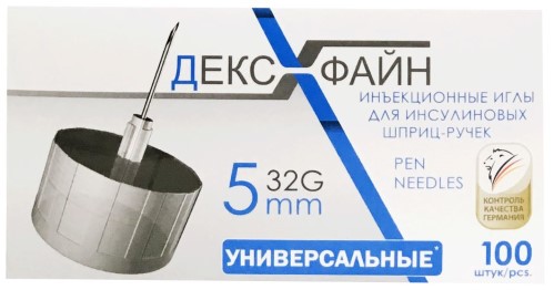 Изображение товара Иглы dexfine универсальные инъекционные одноразовые 100 шт 32g 0,23х5 мм