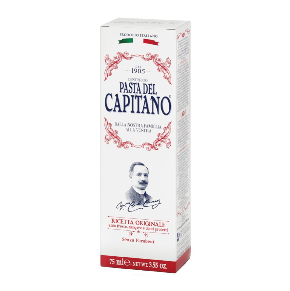 Pasta del capitano 1905 зубная паста оригинальный рецепт 75 мл - цена 481  руб., купить в интернет аптеке в Москве Pasta del capitano 1905 зубная  паста оригинальный рецепт 75 мл, инструкция по применению