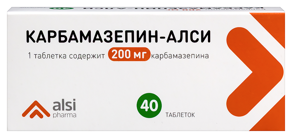 Изображение товара Карбоамазепин-алси 200 мг 40 таблеток для лечения эпилепсии и невралгий