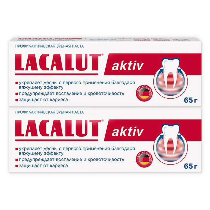 Изображение товара Набор LACALUT ЗУБНАЯ ПАСТА AKTIV 65,0 из 2-х уп со скидкой