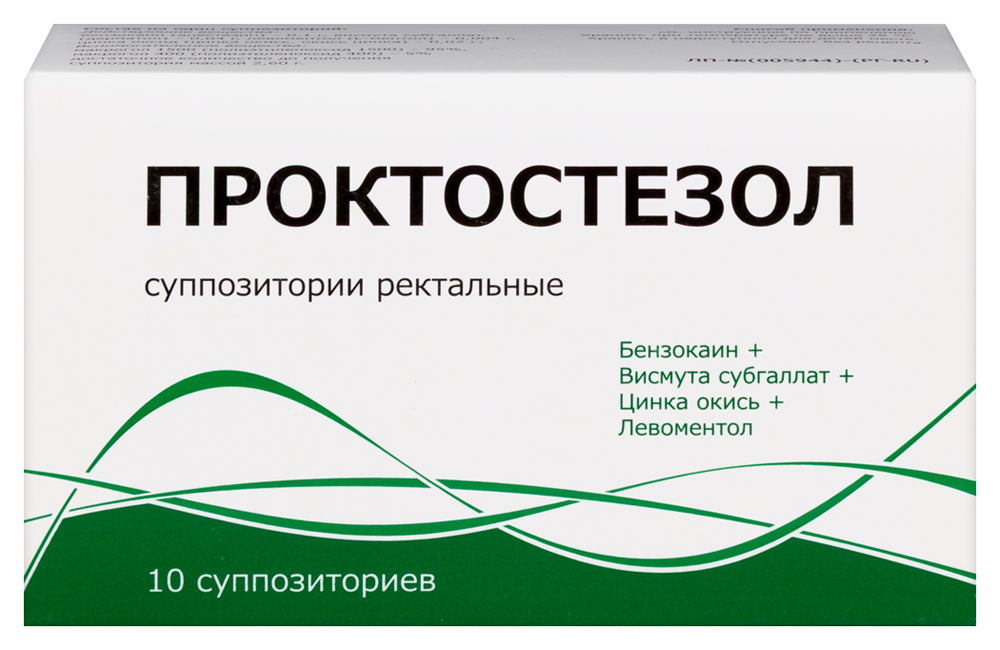Изображение товара Проктостезол 10 суппозиториев ректальных от геморроя и трещин заднего прохода