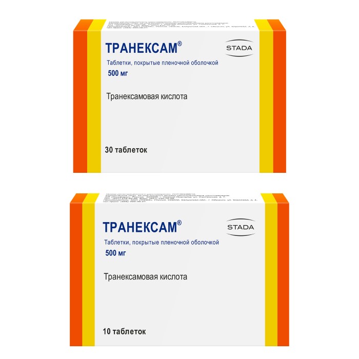 Изображение товара Набор ТРАНЕКСАМ 0,05 N10 + ТРАНЕКСАМ 0,5 N30 по специальной цене