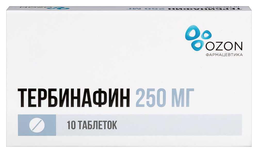 Изображение товара Тербинафин 250 мг 10 таблеток для лечения грибковых инфекций кожи и ногтей