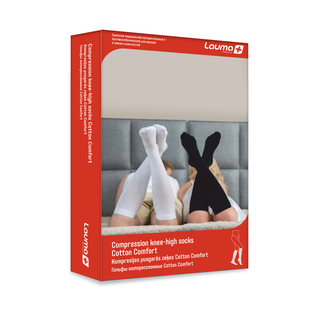 Изображение товара Lauma гольфы медицинские компрессионные cotton comfort цельные/1 класс/размер 45-47/черный