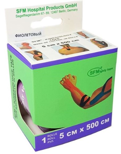 Изображение товара Лента кинезиологическая SFM-Plaster 5x500 см для лечения травм