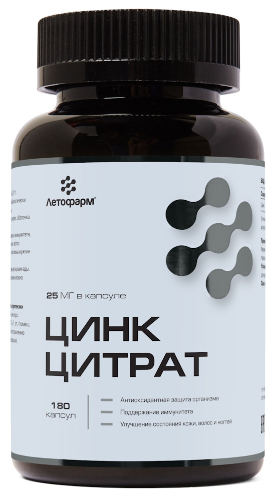 Изображение товара Летофарм цинк цитрат 180 шт. капсулы массой 0,31 г