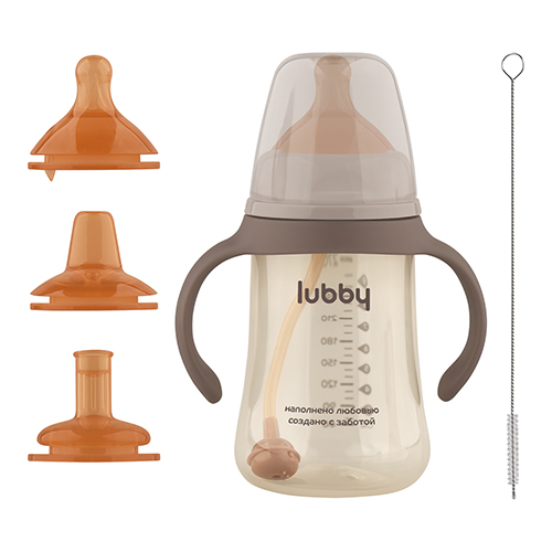 Изображение товара Lubby поильник-непроливайка 3 в 1 со сменным носиком/трубочкой/молочной соской 300 мл+ершик/35253 Изображение товара Lubby поильник-непроливайка 3 в 1 со сменным носиком/трубочкой/молочной соской 300 мл+ершик/35253