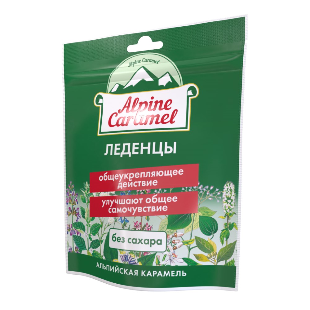 Alpine caramel леденцы альпийская карамель без сахара 75 гр