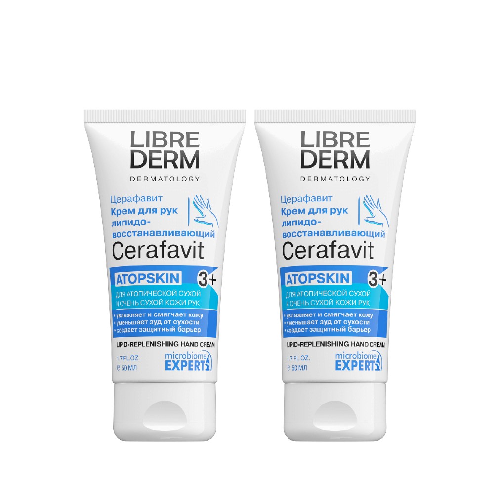 Изображение товара Набор 1+1 Librederm Церафавит крем для очень сухой кожи рук с церамидами и пребиотиком 50мл