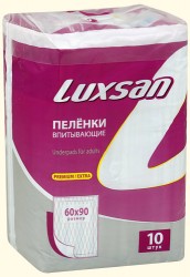 Изображение товара Пеленки luxsan premium/extra впитывающие 60х90 10 шт.