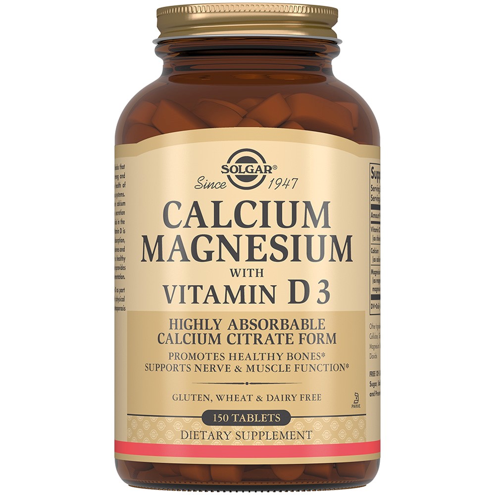 Изображение товара Солгар кальций-магний с витамином D3 150 таблеток 1571 мг для здоровья костей