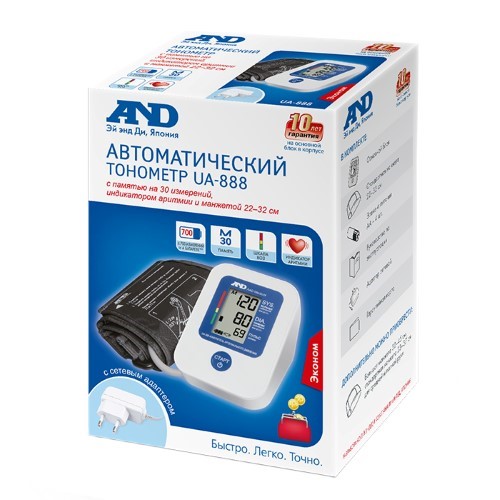 Тонометр UA-888 эконом автомат с адаптером манжета 22-32 см инструкция по применению