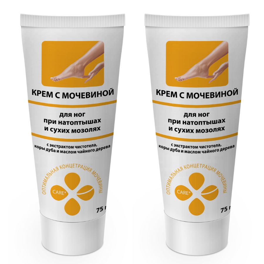 Изображение товара Набор из 2-х уп КРЕМ ДЛЯ НОГ ПРИ НАТОПТЫШАХ И СУХИХ МОЗОЛЯХ С МОЧЕВИНОЙ/ЭКСТРАКТОМ ЧИСТОТЕЛА/КОРЫ ДУБА/МАСЛОМ ЧАЙНОГО ДЕРЕВА 75М
