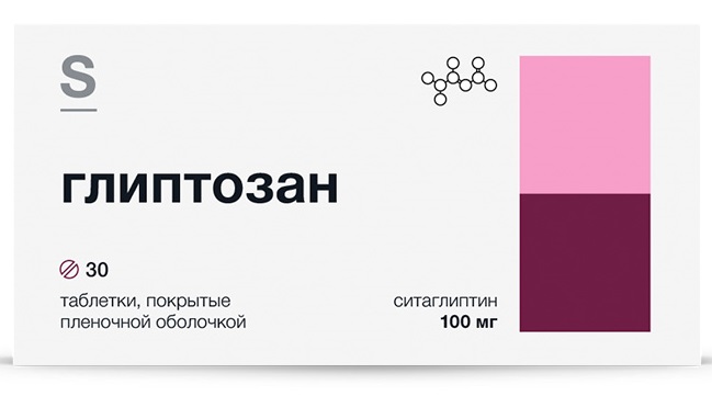 Изображение товара Глиптозан 100 мг таблетки 30 шт. для контроля сахара при диабете 2 типа