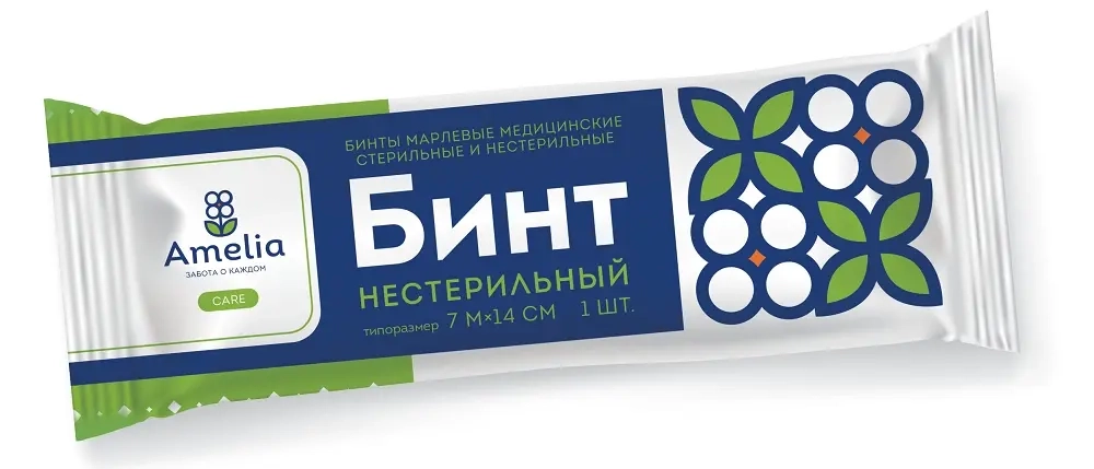Изображение товара Бинт марлевый медицинский нестерильный 7 М х 14 СМ Амелия Изображение товара Бинт марлевый медицинский нестерильный 7 М х 14 СМ Амелия