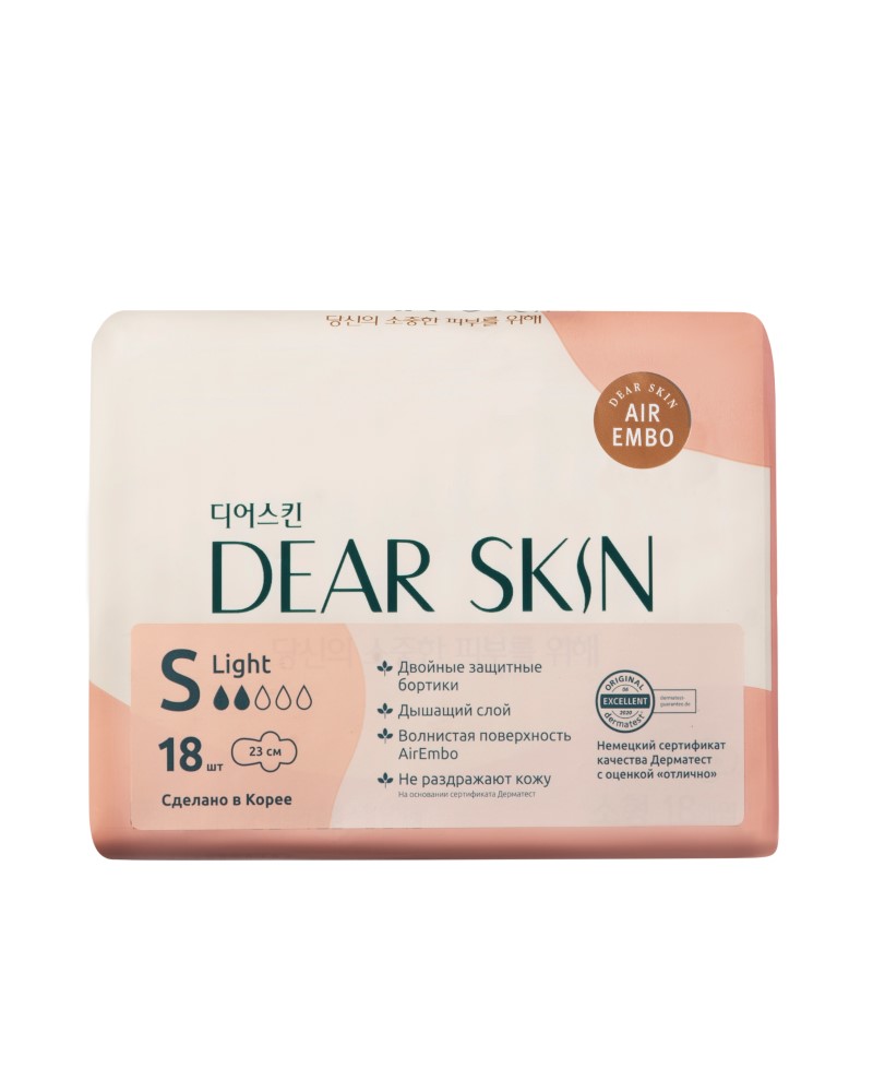 Изображение товара Dear skin air embo прокладки light 18 шт. гигиенические для женщин