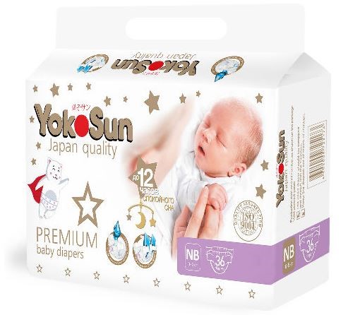 Изображение товара Yokosun premium подгузники nb/0-5 кг/ 36 шт.