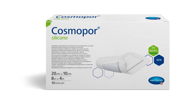 Изображение товара Повязка силиконовая Cosmopor Silicone 20х10 см 10 шт для острых ран