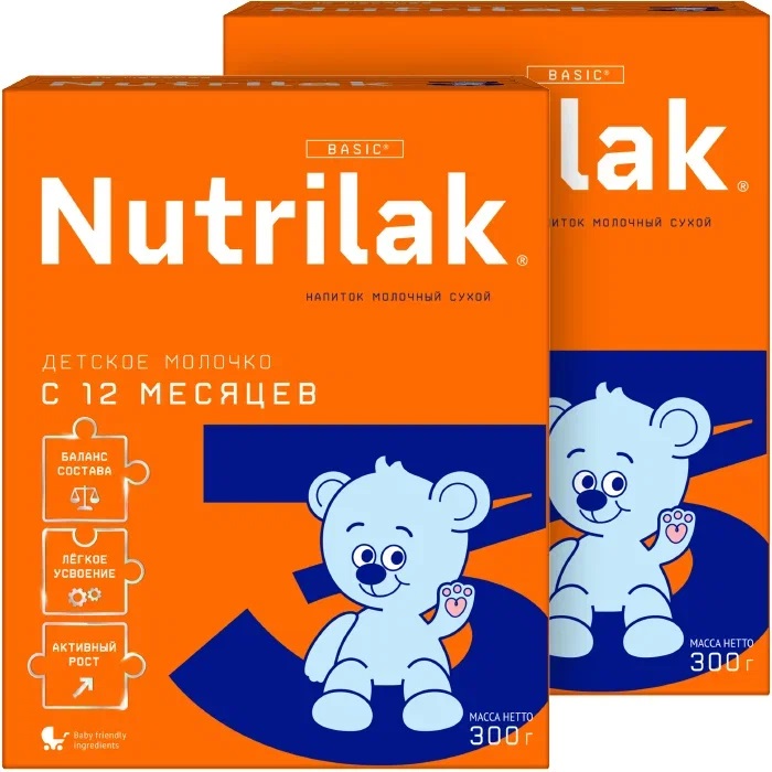 Изображение товара Набор из 2х упаковок NUTRILAK 3 ДЕТСКОЕ МОЛОЧКО НАПИТОК СУХ МОЛОЧНЫЙ 300,0 по спец цене