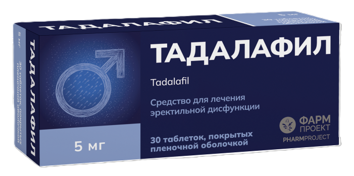 Изображение товара Тадалафил 5 мг 30 шт. таблетки, покрытые пленочной оболочкой