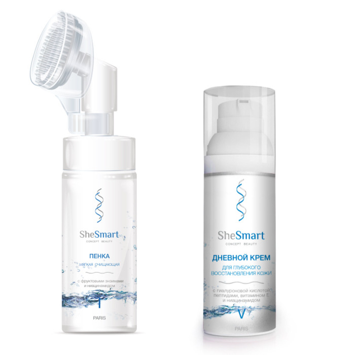 Изображение товара Набор Shesmart: Пенка очищающая + Дневной крем