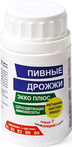 Изображение товара Пивные дрожжи экко плюс с метионином и цистеином 60 таблеток