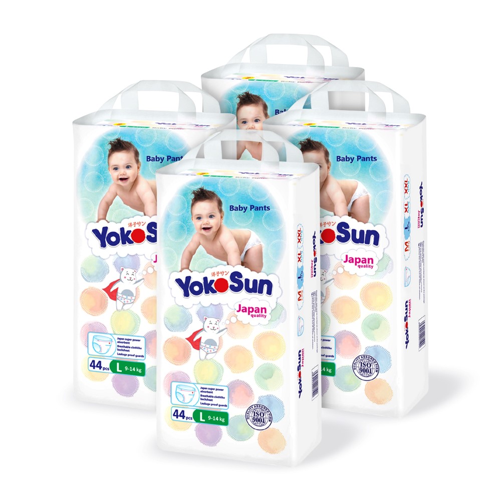 Изображение товара Набор YOKOSUN для детей: 4 упаковки Comfort подгузников-трусиков L/9-14 КГ/ 44 ШТ.