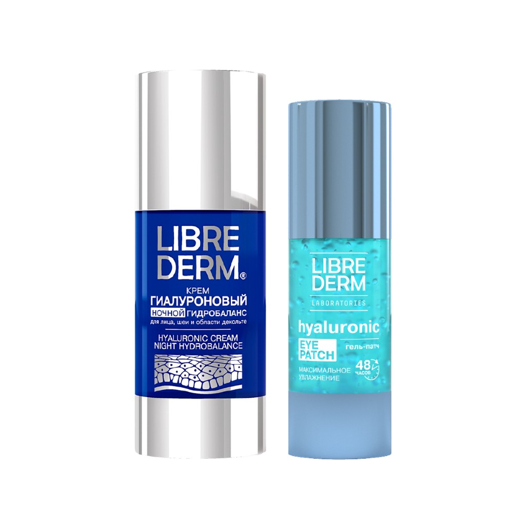 Изображение товара Набор ЛИБРИДЕРМ Гиалурон: крем ночной + гель-патч для кожи вокруг глаз