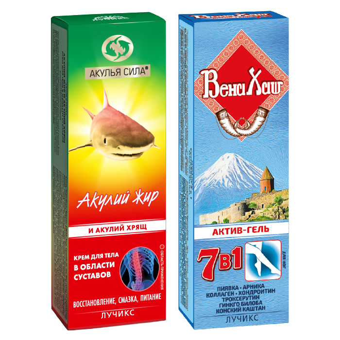 Изображение товара Набор Аптечка Акулий жир Акулья сила:  Крем для суставов + Гель для вен