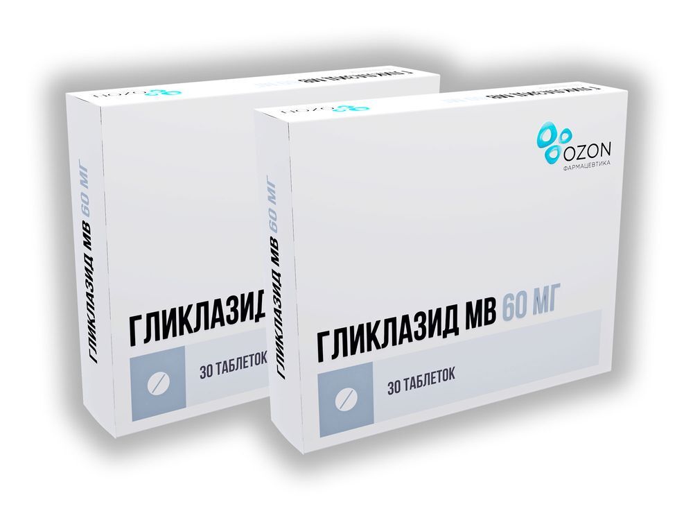 Изображение товара Набор из 2-х упаковок Гликлазид МВ таб. 60мг №30 со скидкой!