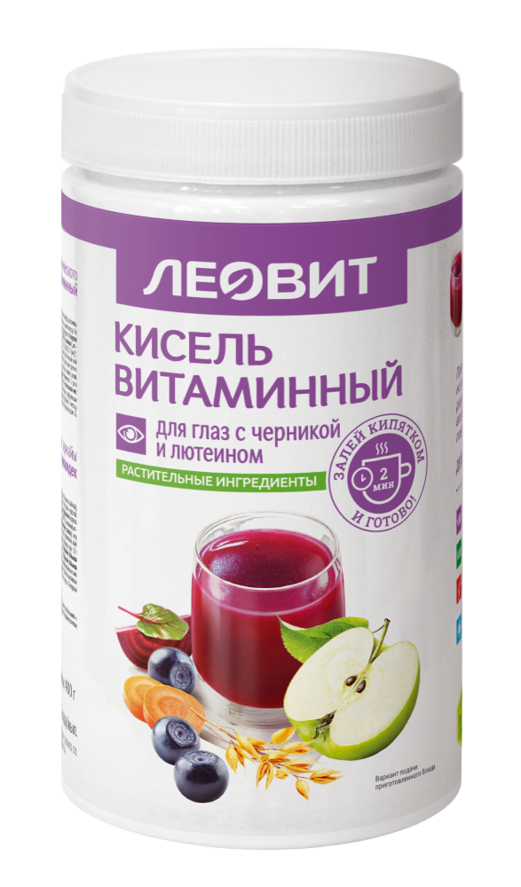 Изображение товара Леовит витаминный кисель для глаз с черникой и лютеином 400г, профилактика зрения