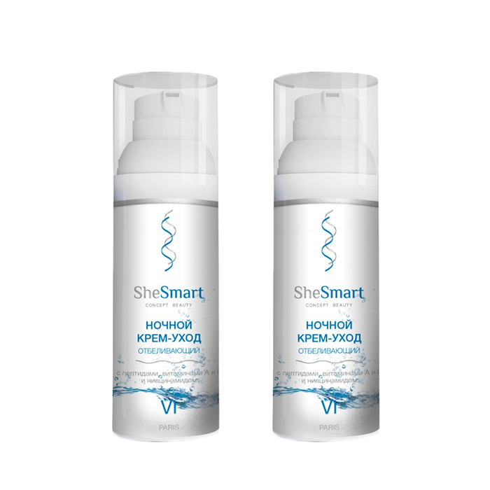 Изображение товара Набор 1+1 SheSmart Ночной крем-уход отбеливающий со скидкой 50%