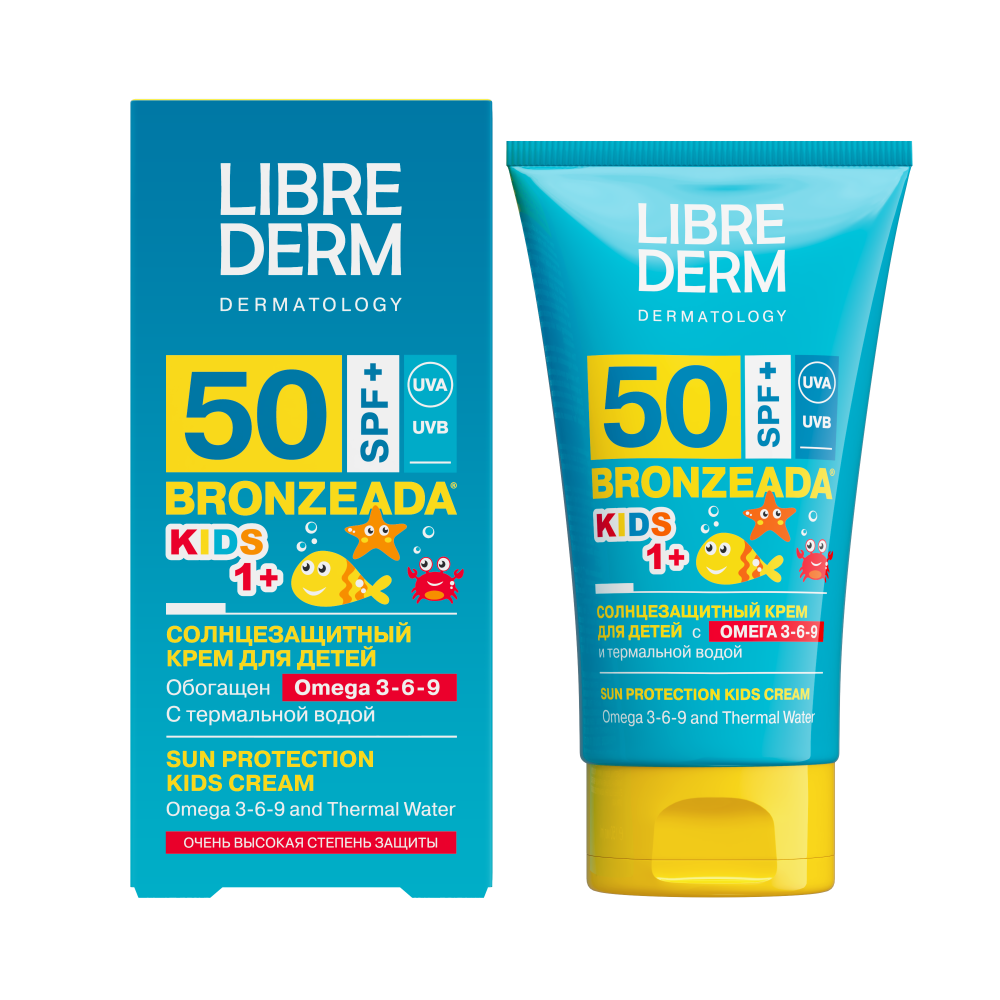 Изображение товара Librederm Bronzeada солнцезащитный крем для детей SPF50+ 150 мл с омега 3-6-9 Изображение товара Librederm Bronzeada солнцезащитный крем для детей SPF50+ 150 мл с омега 3-6-9