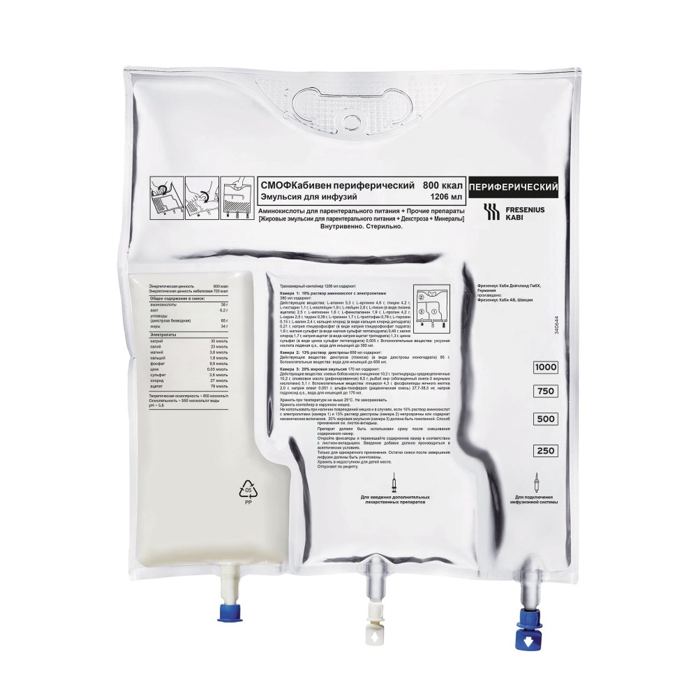 Изображение товара Смофкабивен периферический контейнер для инфузий 4 шт. по 1206 мл