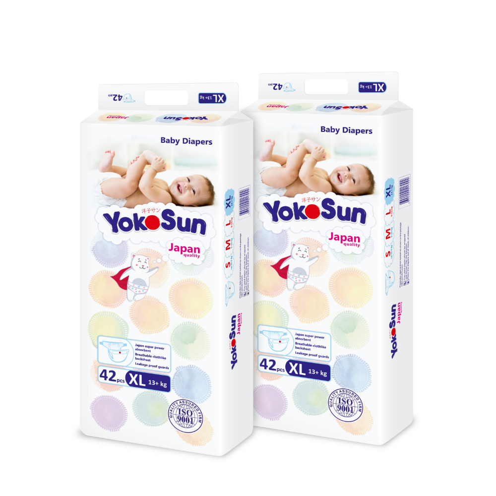 Изображение товара Набор YOKOSUN для детей: 2 упаковки Comfort подгузников XL/13+ КГ / 42 ШТ.